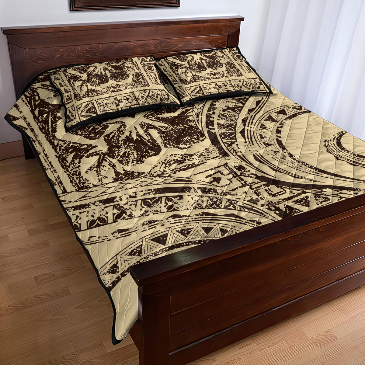 Hawaiian Hibiscus Tribal Vintage Motif Quilt Bed Set Ver 3 LT9 - Polynesian Pride
