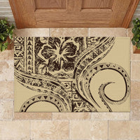 Hawaiian Hibiscus Tribal Vintage Motif Rubber Doormat Ver 3 LT9 - Polynesian Pride