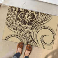 Hawaiian Hibiscus Tribal Vintage Motif Rubber Doormat Ver 3 LT9 - Polynesian Pride