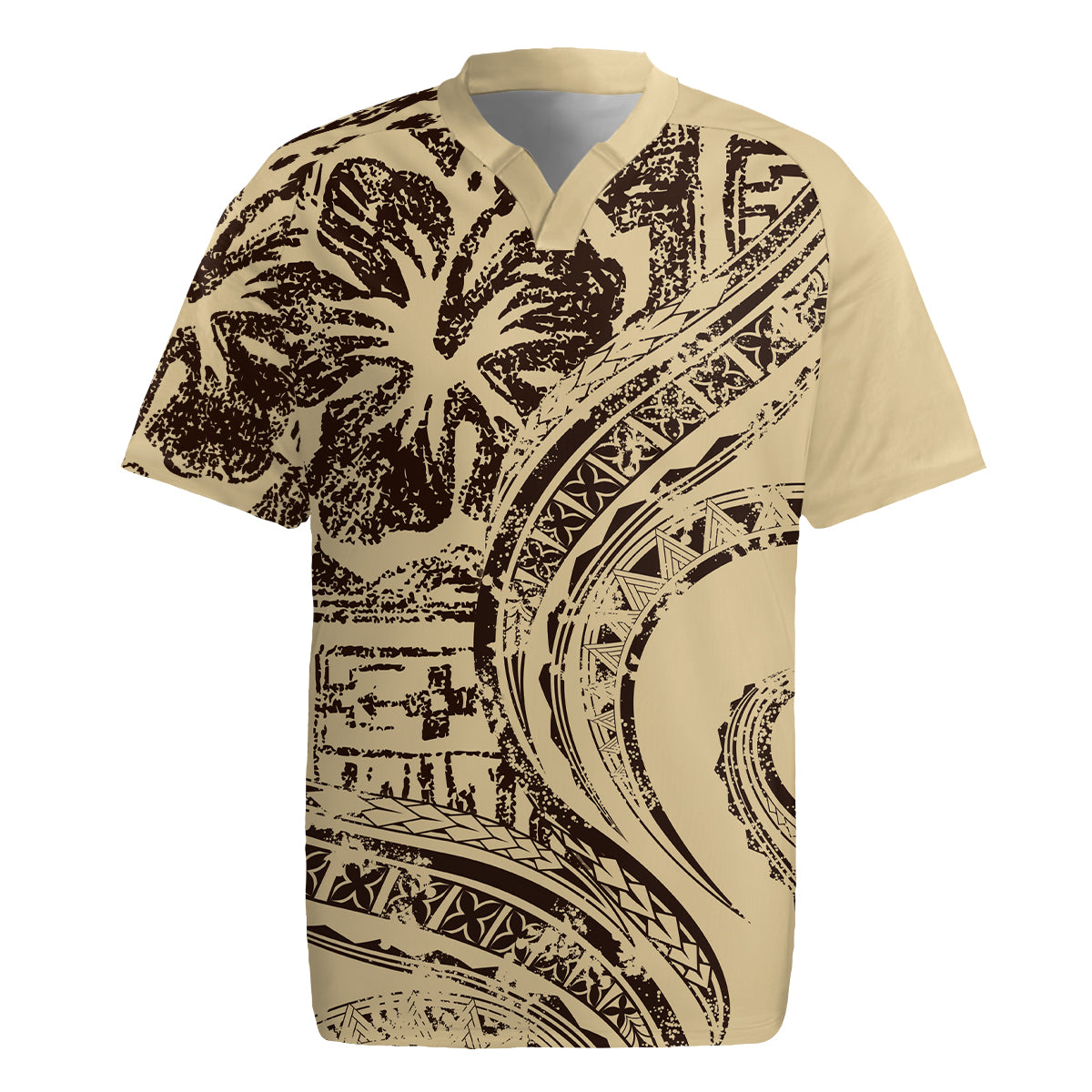 Hawaiian Hibiscus Tribal Vintage Motif Rugby Jersey Ver 3