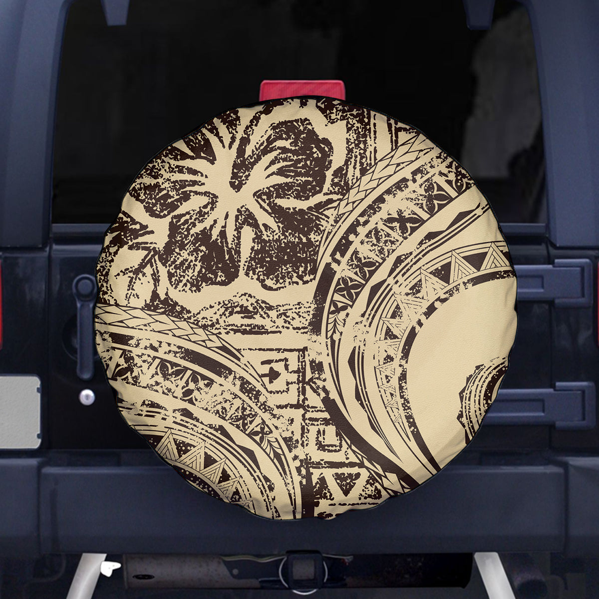 Hawaiian Hibiscus Tribal Vintage Motif Spare Tire Cover Ver 3 LT9 - Polynesian Pride