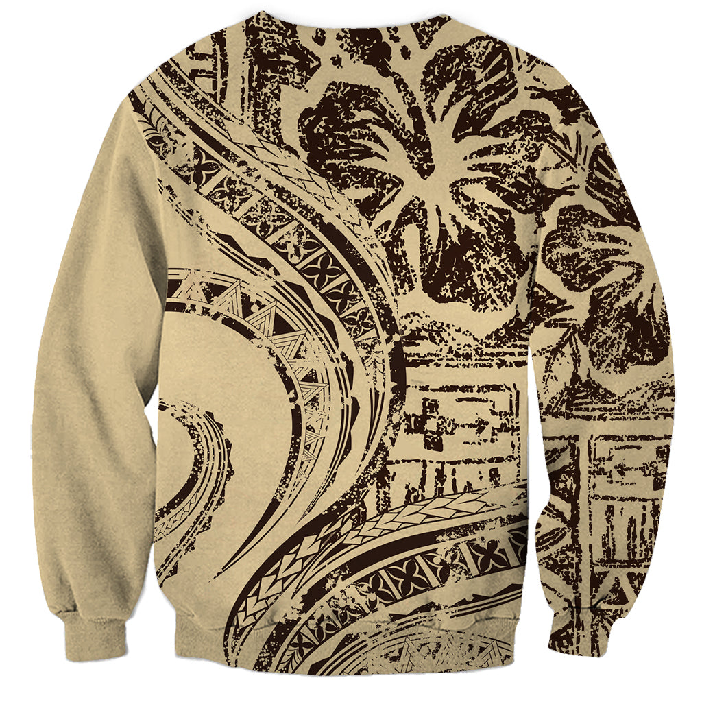 Hawaiian Hibiscus Tribal Vintage Motif Sweatshirt Ver 3 LT9 - Polynesian Pride