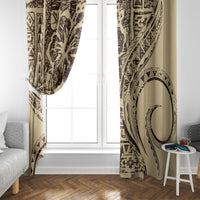 Hawaiian Hibiscus Tribal Vintage Motif Window Curtain Ver 3 LT9 - Polynesian Pride