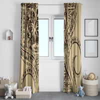 Hawaiian Hibiscus Tribal Vintage Motif Window Curtain Ver 3 LT9 - Polynesian Pride