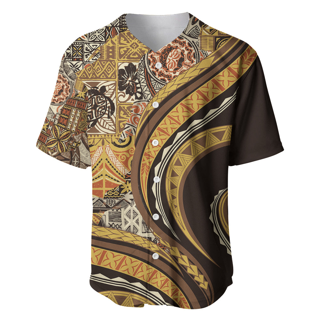 Hawaiian Hibiscus Tribal Vintage Motif Baseball Jersey Ver 4