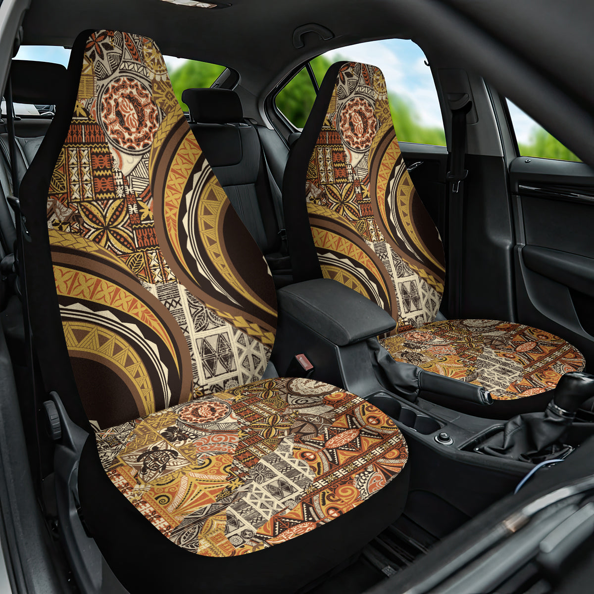 Hawaiian Hibiscus Tribal Vintage Motif Car Seat Cover Ver 4