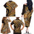 Hawaiian Hibiscus Tribal Vintage Motif Family Matching Off The Shoulder Long Sleeve Dress and Hawaiian Shirt Ver 4