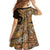 Hawaiian Hibiscus Tribal Vintage Motif Family Matching Off Shoulder Short Dress and Hawaiian Shirt Ver 4