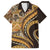 Hawaiian Hibiscus Tribal Vintage Motif Family Matching Off Shoulder Short Dress and Hawaiian Shirt Ver 4