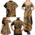 Hawaiian Hibiscus Tribal Vintage Motif Family Matching Summer Maxi Dress and Hawaiian Shirt Ver 4