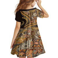 Hawaiian Hibiscus Tribal Vintage Motif Family Matching Tank Maxi Dress and Hawaiian Shirt Ver 4