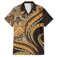 Hawaiian Hibiscus Tribal Vintage Motif Family Matching Tank Maxi Dress and Hawaiian Shirt Ver 4