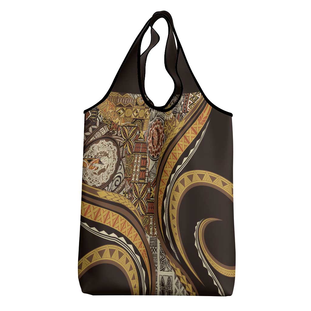 Hawaiian Hibiscus Tribal Vintage Motif Grocery Bag Ver 4 LT9 - Polynesian Pride