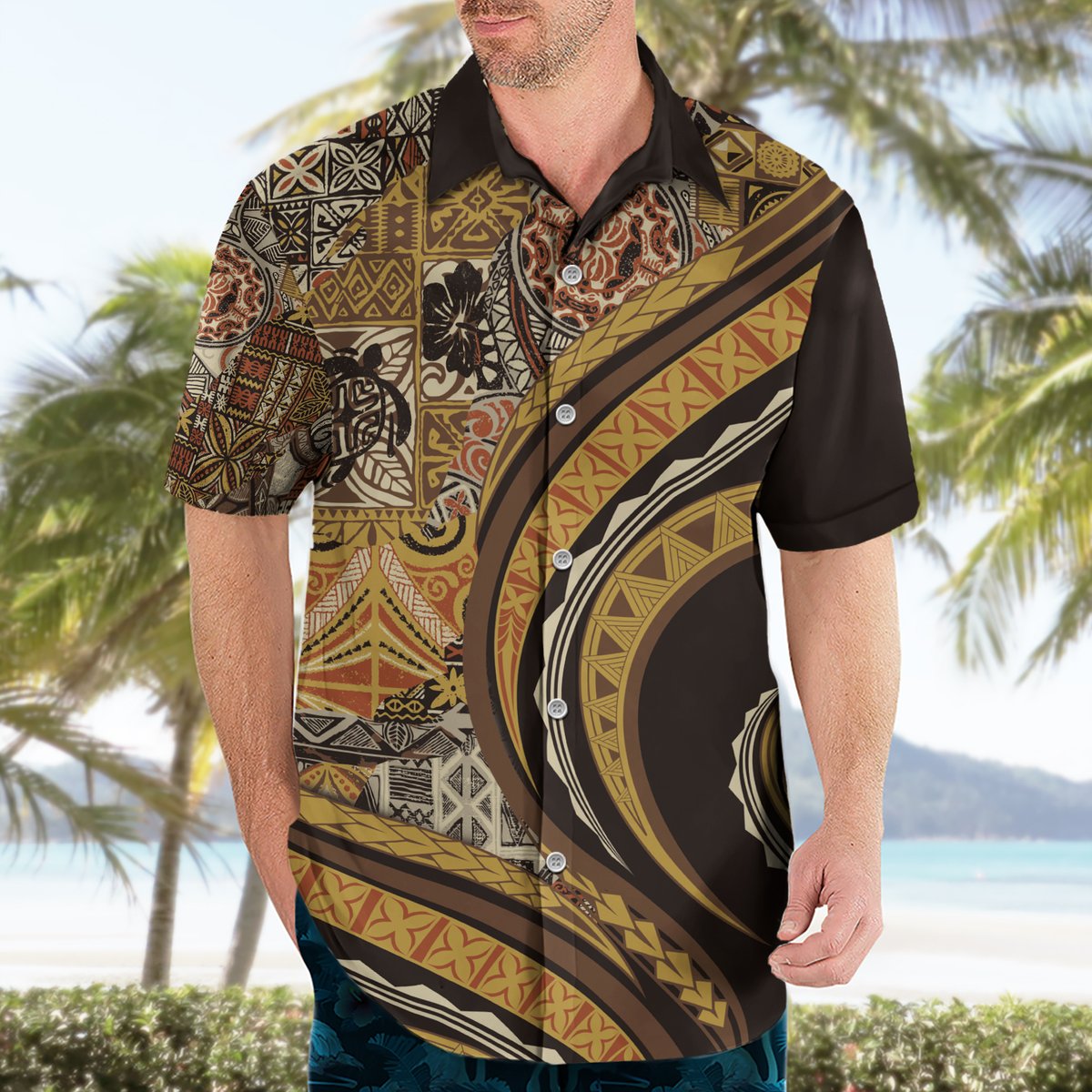 Hawaiian Hibiscus Tribal Vintage Motif Hawaiian Shirt Ver 4 LT9 - Polynesian Pride