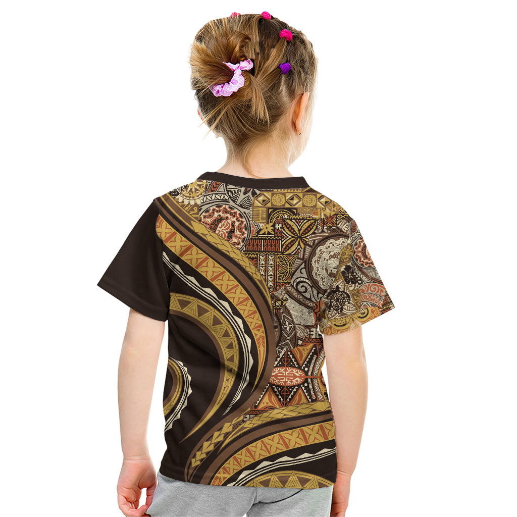 Hawaiian Hibiscus Tribal Vintage Motif Kid T Shirt Ver 4 LT9 - Polynesian Pride