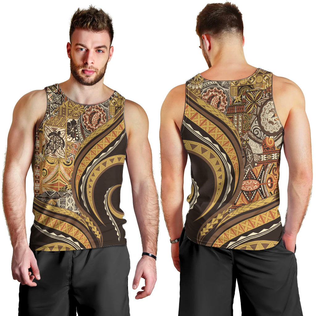 Hawaiian Hibiscus Tribal Vintage Motif Men Tank Top Ver 4 LT9 - Polynesian Pride