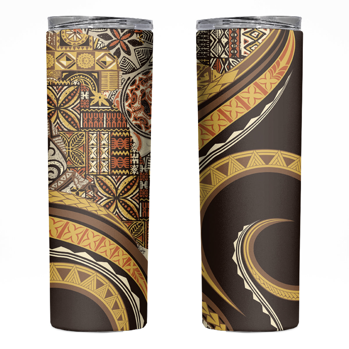 Hawaiian Hibiscus Tribal Vintage Motif Skinny Tumbler Ver 4