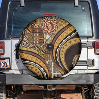 Hawaiian Hibiscus Tribal Vintage Motif Spare Tire Cover Ver 4 LT9 Gold - Polynesian Pride