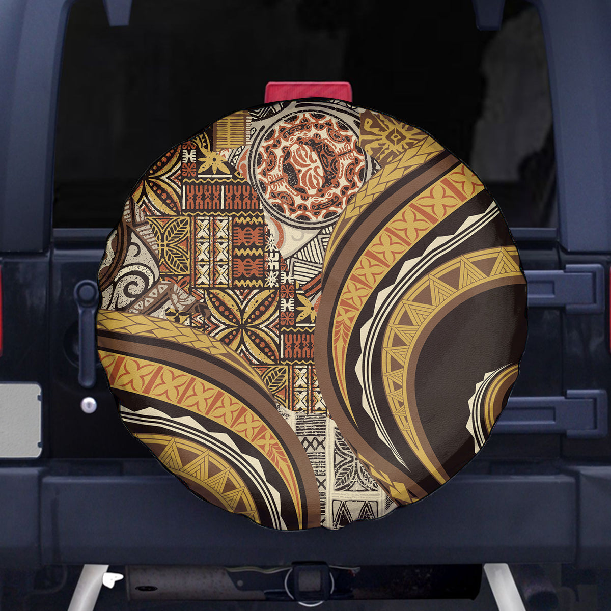 Hawaiian Hibiscus Tribal Vintage Motif Spare Tire Cover Ver 4 LT9 - Polynesian Pride