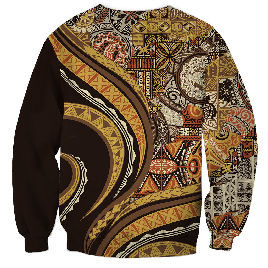 Hawaiian Hibiscus Tribal Vintage Motif Sweatshirt Ver 4 LT9 - Polynesian Pride