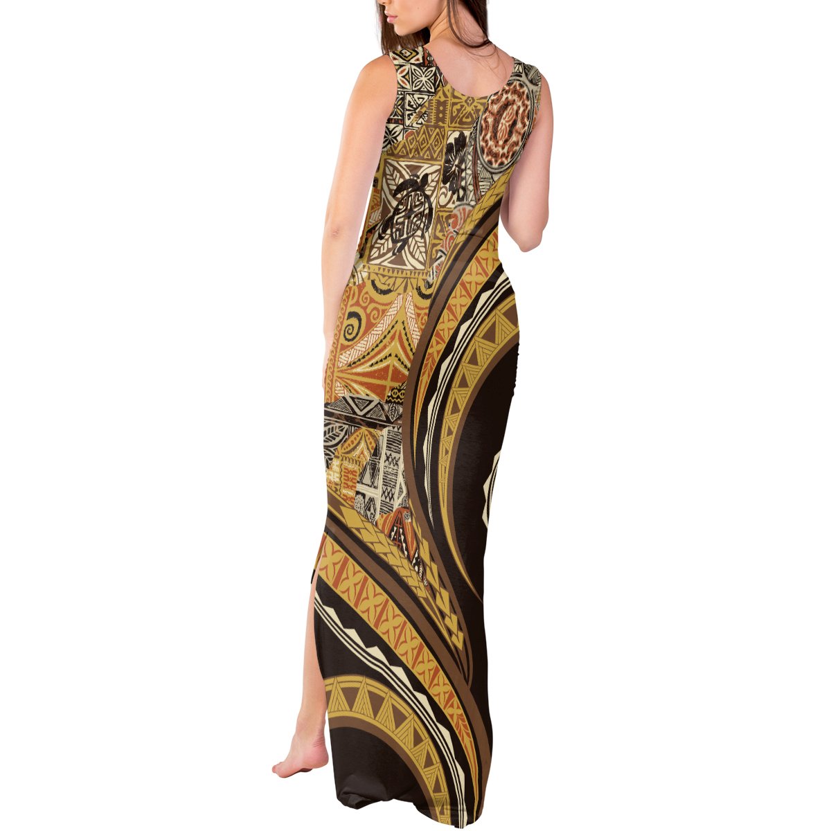 Hawaiian Hibiscus Tribal Vintage Motif Tank Maxi Dress Ver 4 LT9 - Polynesian Pride