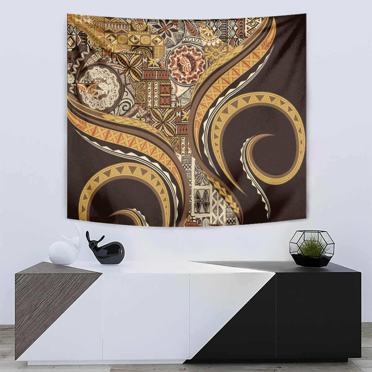 Hawaiian Hibiscus Tribal Vintage Motif Tapestry Ver 4 LT9 - Polynesian Pride