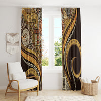 Hawaiian Hibiscus Tribal Vintage Motif Window Curtain Ver 4 LT9 - Polynesian Pride