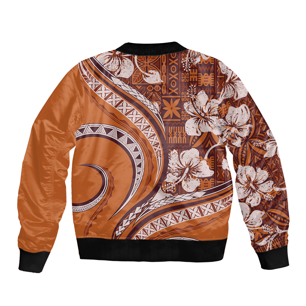 Hawaiian Hibiscus Tribal Vintage Motif Bomber Jacket Ver 5 LT9 - Polynesian Pride