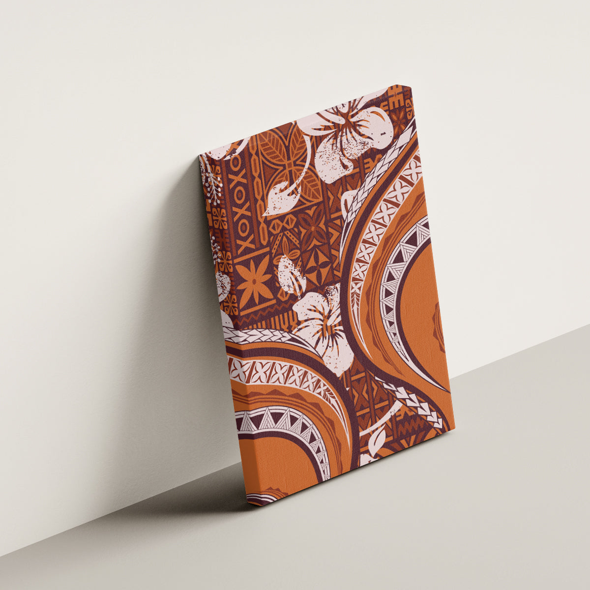 Hawaiian Hibiscus Tribal Vintage Motif Canvas Wall Art Ver 5 LT9 - Polynesian Pride