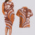 Hawaiian Hibiscus Tribal Vintage Motif Couples Matching Long Sleeve Bodycon Dress and Hawaiian Shirt Ver 5