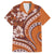 Hawaiian Hibiscus Tribal Vintage Motif Family Matching Off The Shoulder Long Sleeve Dress and Hawaiian Shirt Ver 5