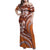 Hawaiian Hibiscus Tribal Vintage Motif Family Matching Off Shoulder Maxi Dress and Hawaiian Shirt Ver 5