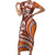 Hawaiian Hibiscus Tribal Vintage Motif Family Matching Short Sleeve Bodycon Dress and Hawaiian Shirt Ver 5