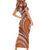 Hawaiian Hibiscus Tribal Vintage Motif Family Matching Short Sleeve Bodycon Dress and Hawaiian Shirt Ver 5