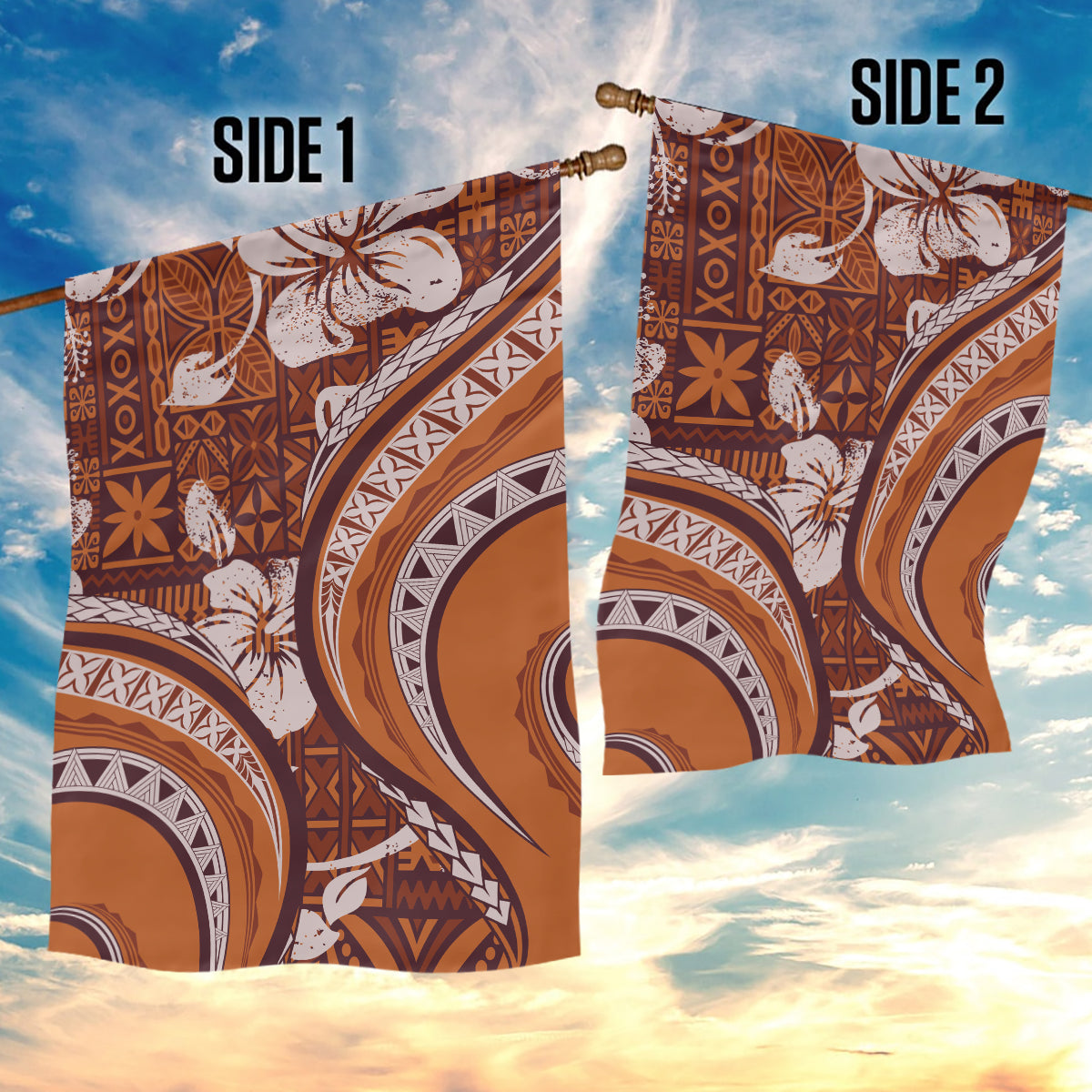 Hawaiian Hibiscus Tribal Vintage Motif Garden Flag Ver 5 LT9 - Polynesian Pride