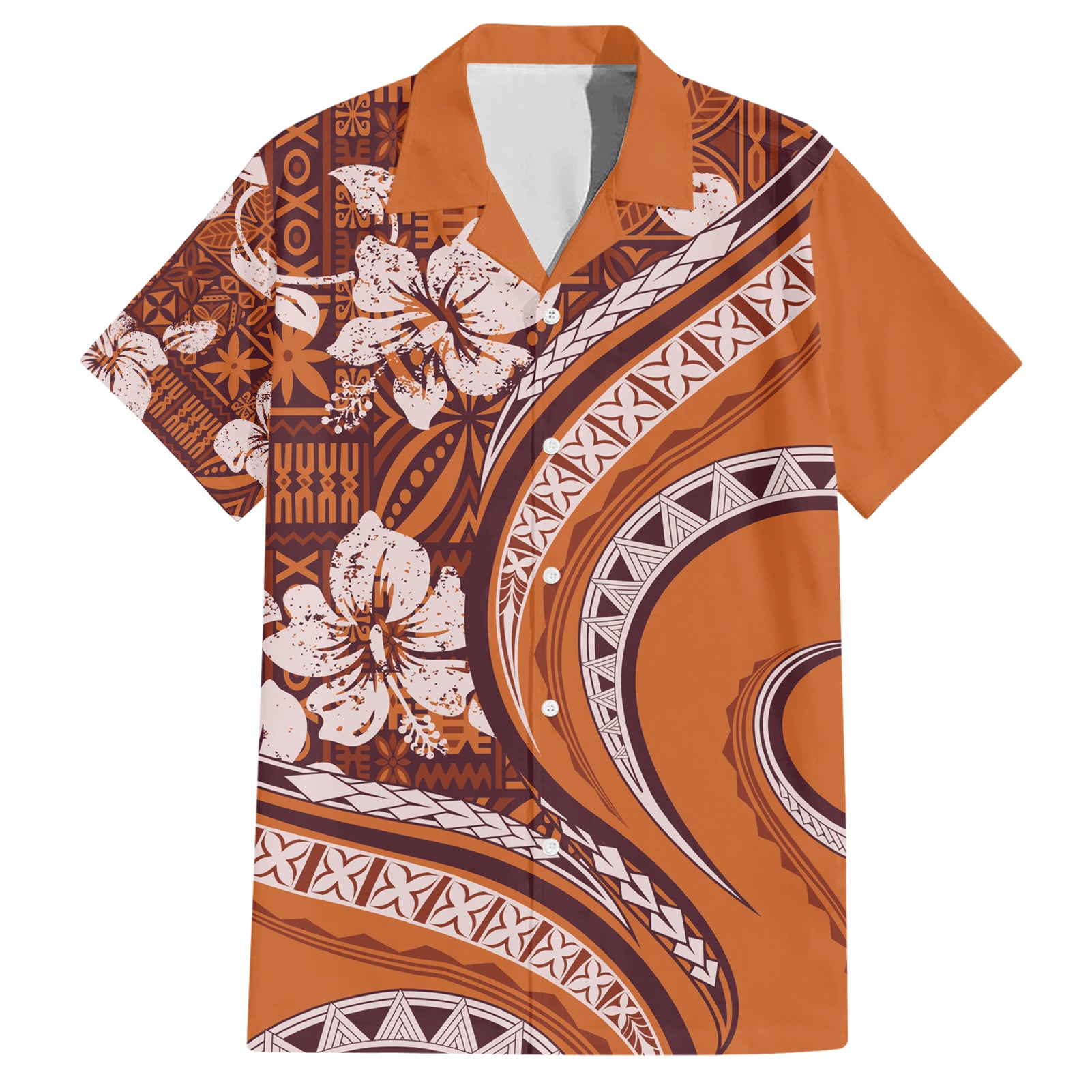 Hawaiian Hibiscus Tribal Vintage Motif Hawaiian Shirt Ver 5