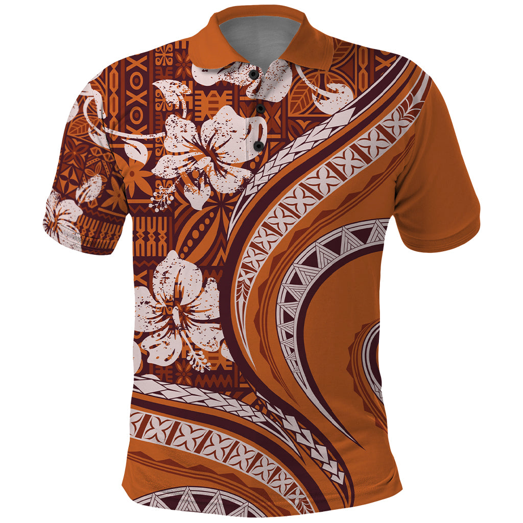 Hawaiian Hibiscus Tribal Vintage Motif Polo Shirt Ver 5