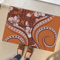 Hawaiian Hibiscus Tribal Vintage Motif Rubber Doormat Ver 5 LT9 - Polynesian Pride