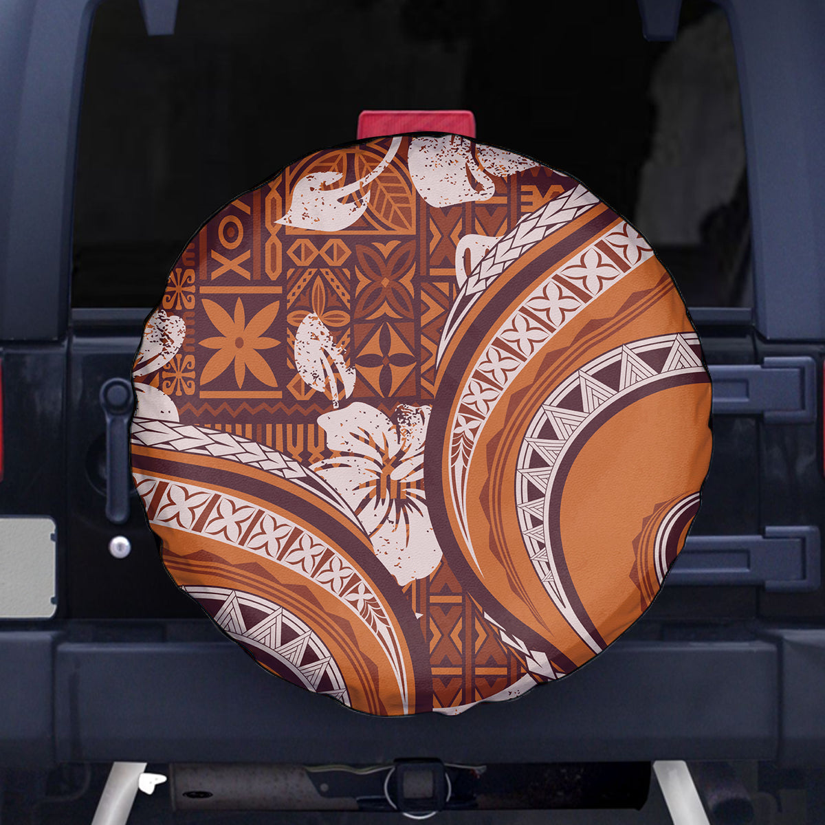 Hawaiian Hibiscus Tribal Vintage Motif Spare Tire Cover Ver 5 LT9 - Polynesian Pride