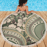 Hawaiian Hibiscus Tribal Vintage Motif Beach Blanket Ver 6 LT9 - Polynesian Pride