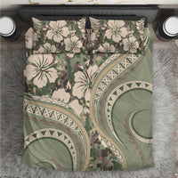 Hawaiian Hibiscus Tribal Vintage Motif Bedding Set Ver 6 LT9 Green Pastel - Polynesian Pride