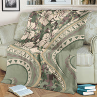 Hawaiian Hibiscus Tribal Vintage Motif Blanket Ver 6 LT9 - Polynesian Pride
