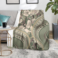 Hawaiian Hibiscus Tribal Vintage Motif Blanket Ver 6 LT9 - Polynesian Pride