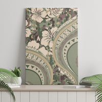 Hawaiian Hibiscus Tribal Vintage Motif Canvas Wall Art Ver 6 LT9 - Polynesian Pride