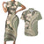 Hawaiian Hibiscus Tribal Vintage Motif Couples Matching Short Sleeve Bodycon Dress and Hawaiian Shirt Ver 6