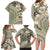 Hawaiian Hibiscus Tribal Vintage Motif Family Matching Long Sleeve Bodycon Dress and Hawaiian Shirt Ver 6