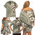 Hawaiian Hibiscus Tribal Vintage Motif Family Matching Off Shoulder Short Dress and Hawaiian Shirt Ver 6