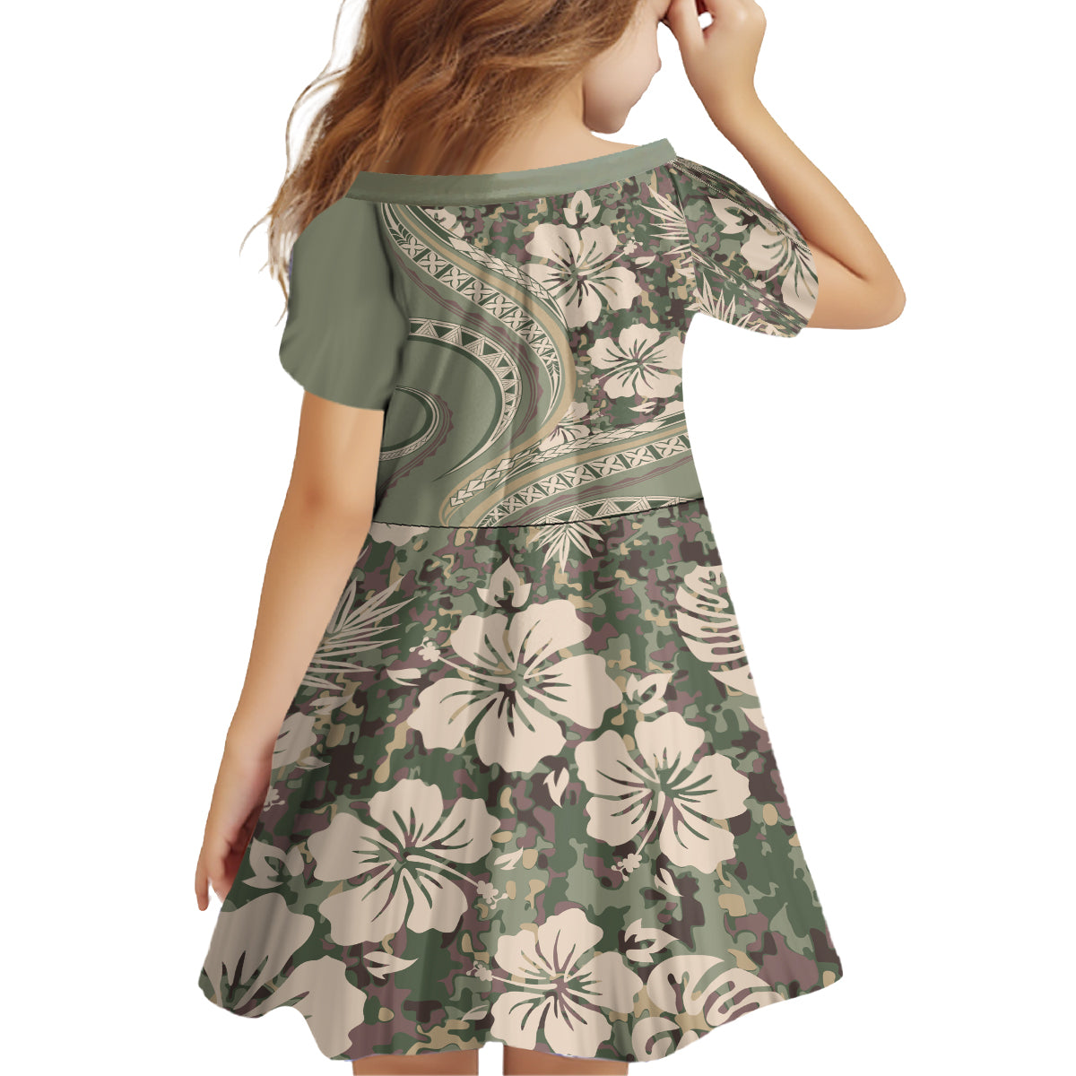 Hawaiian Hibiscus Tribal Vintage Motif Family Matching Tank Maxi Dress and Hawaiian Shirt Ver 6