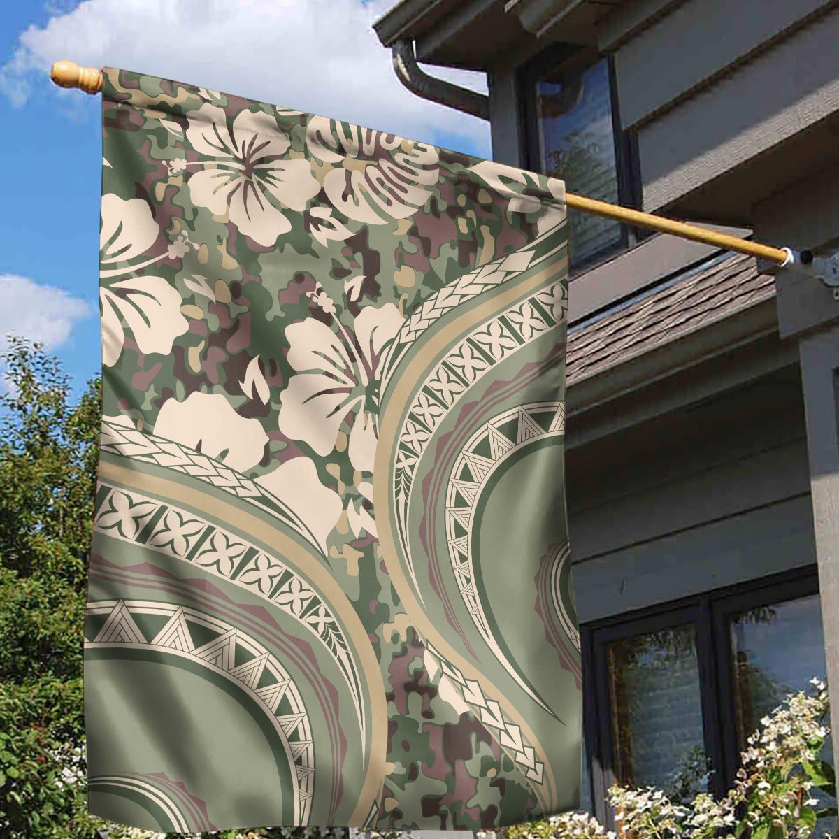 Hawaiian Hibiscus Tribal Vintage Motif Garden Flag Ver 6 LT9 - Polynesian Pride