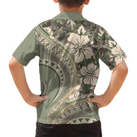 Hawaiian Hibiscus Tribal Vintage Motif Kid Hawaiian Shirt Ver 6 LT9 - Polynesian Pride